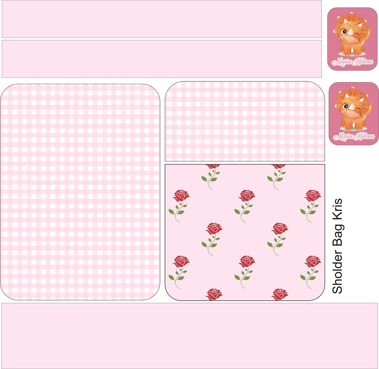 Painel Shoulder Bag Kris Rosa By Neia - Sintético Doll Estampado