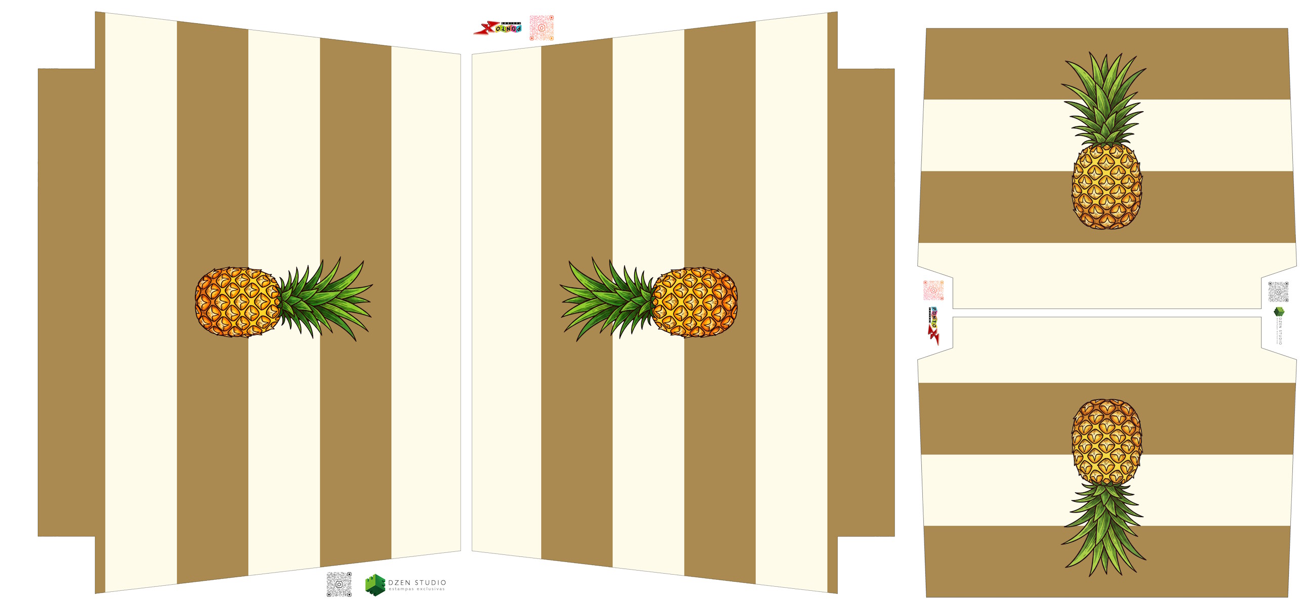 Painel Sintético Doll Kit Praia Bege Abacaxi