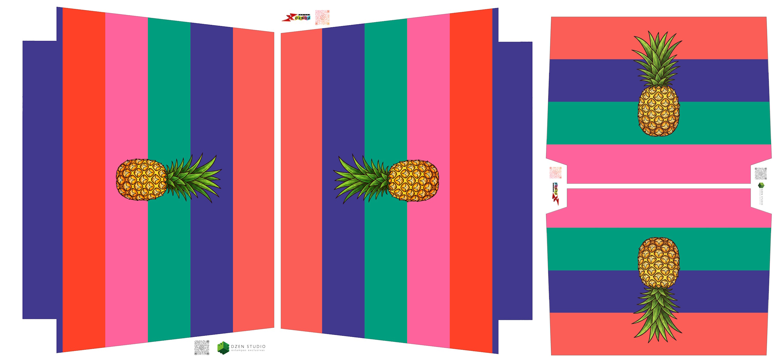 Painel Sintético Doll Kit Praia Color Abacaxi