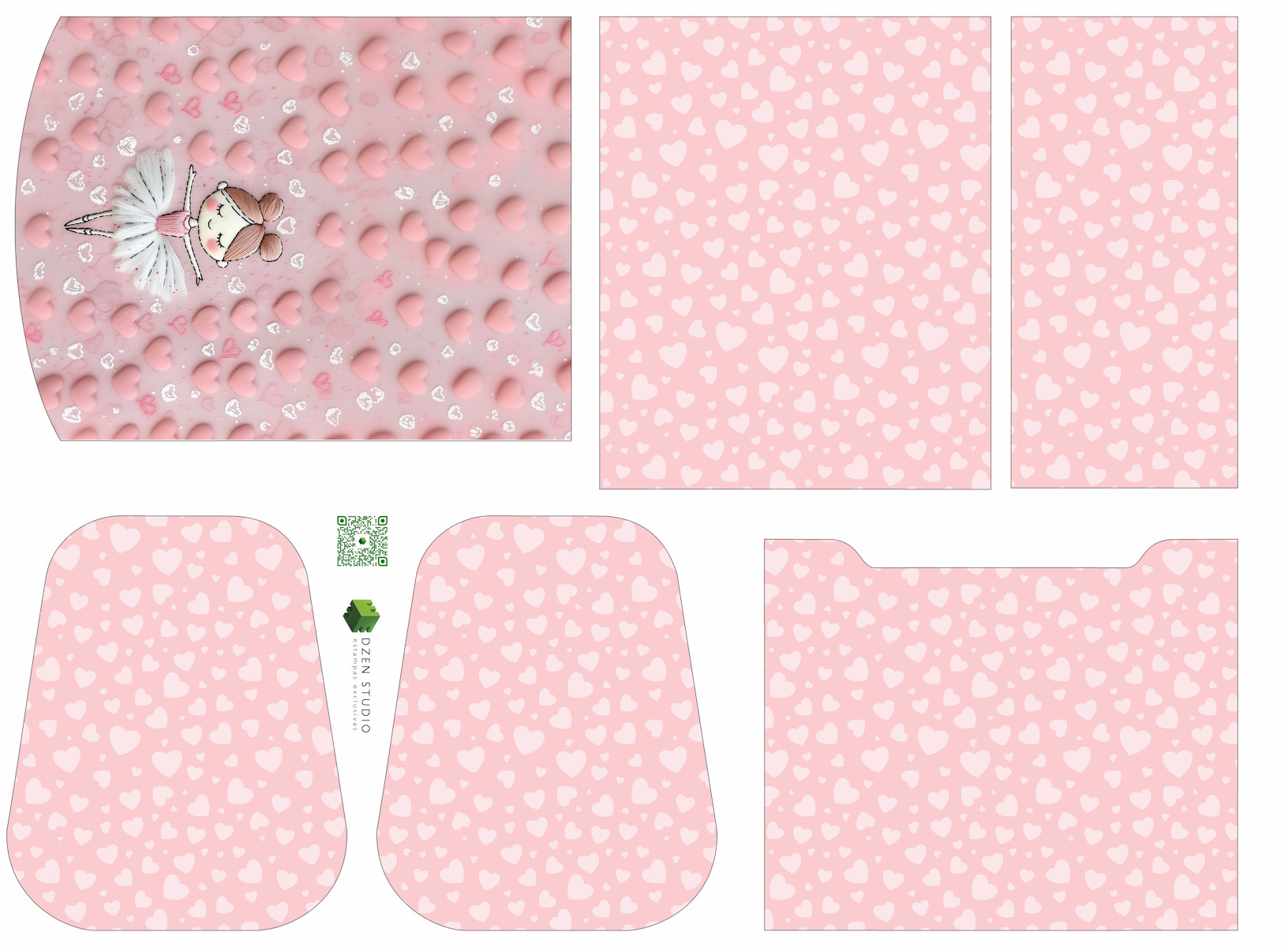 Painel Sintético Doll Lancheira Bailarina Rosa