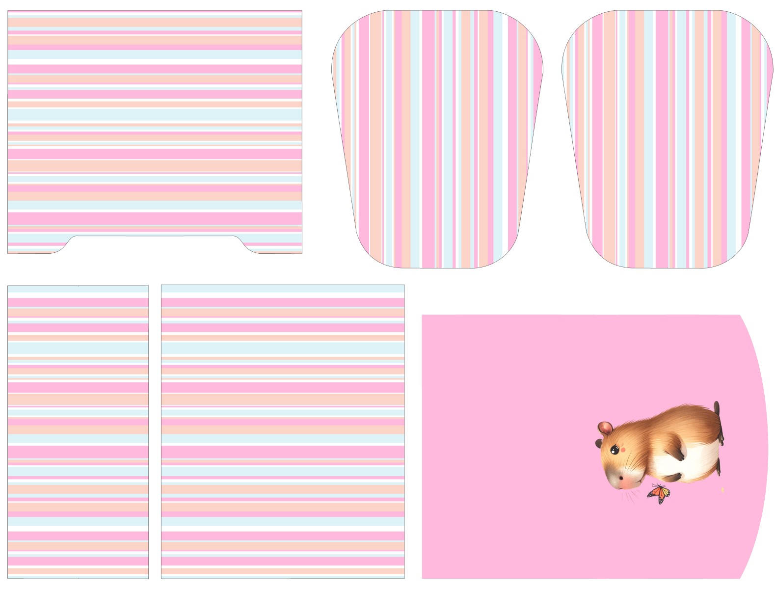 Painel Sintético Doll Lancheira Capivara Borboleta