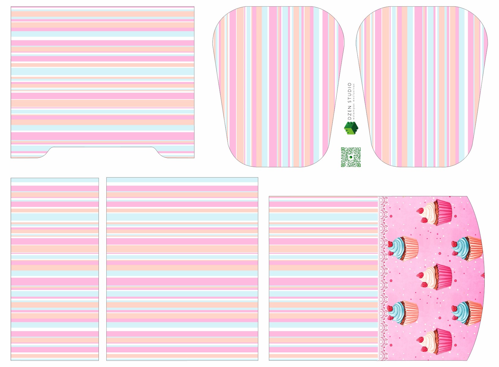 Painel Sintético Doll Lancheira Cupcake
