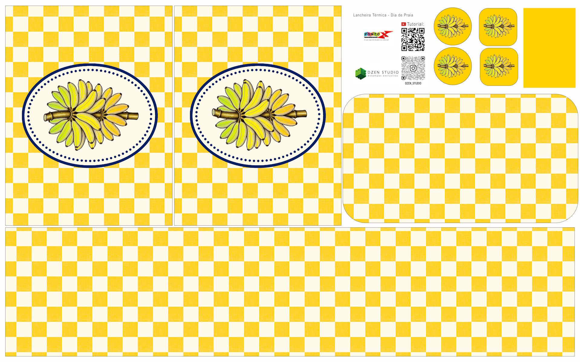 Painel Sintético Doll Lancheira Fruit Amarelo Banana