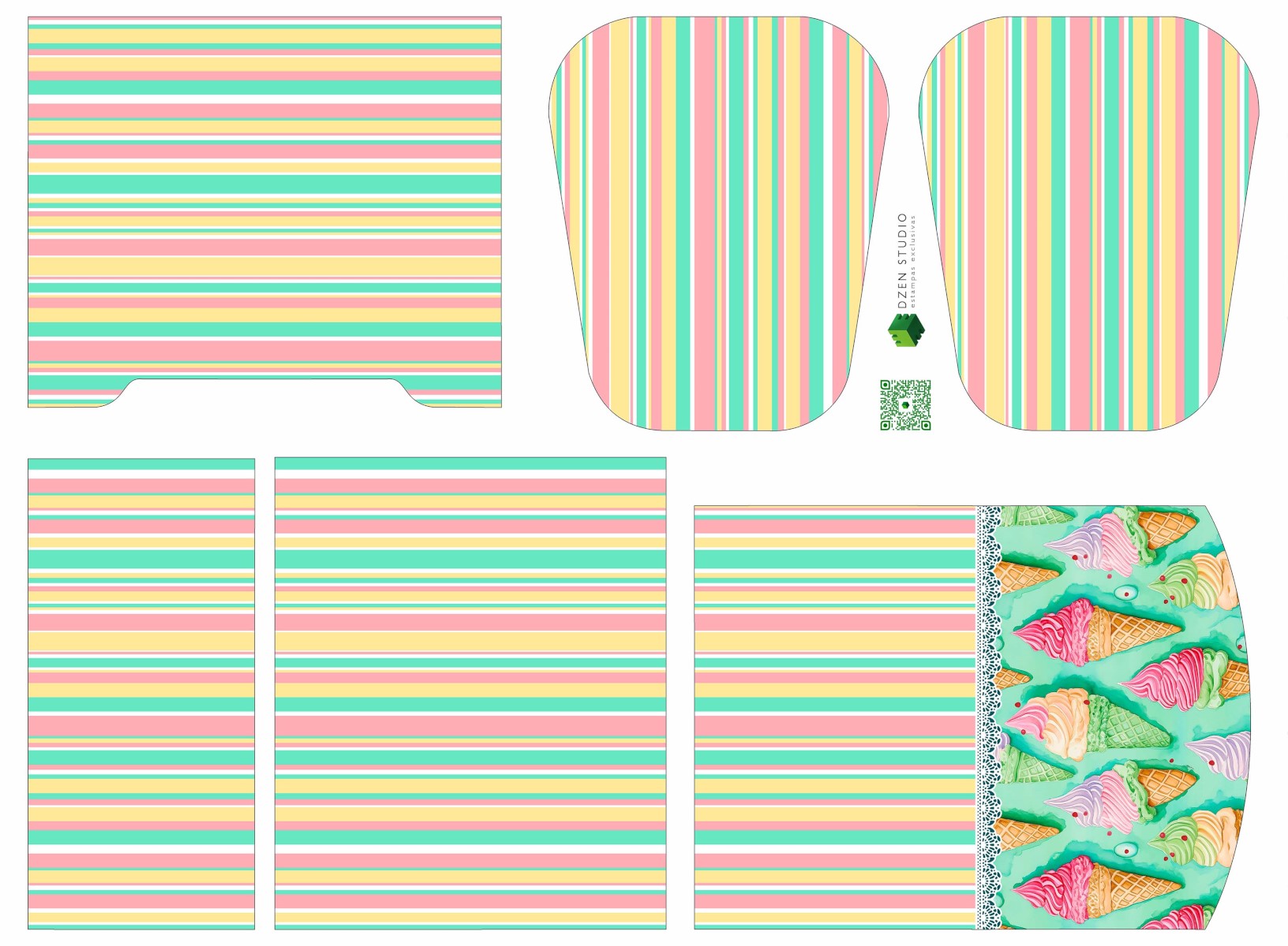 Painel Sintético Doll Lancheira Sorvete