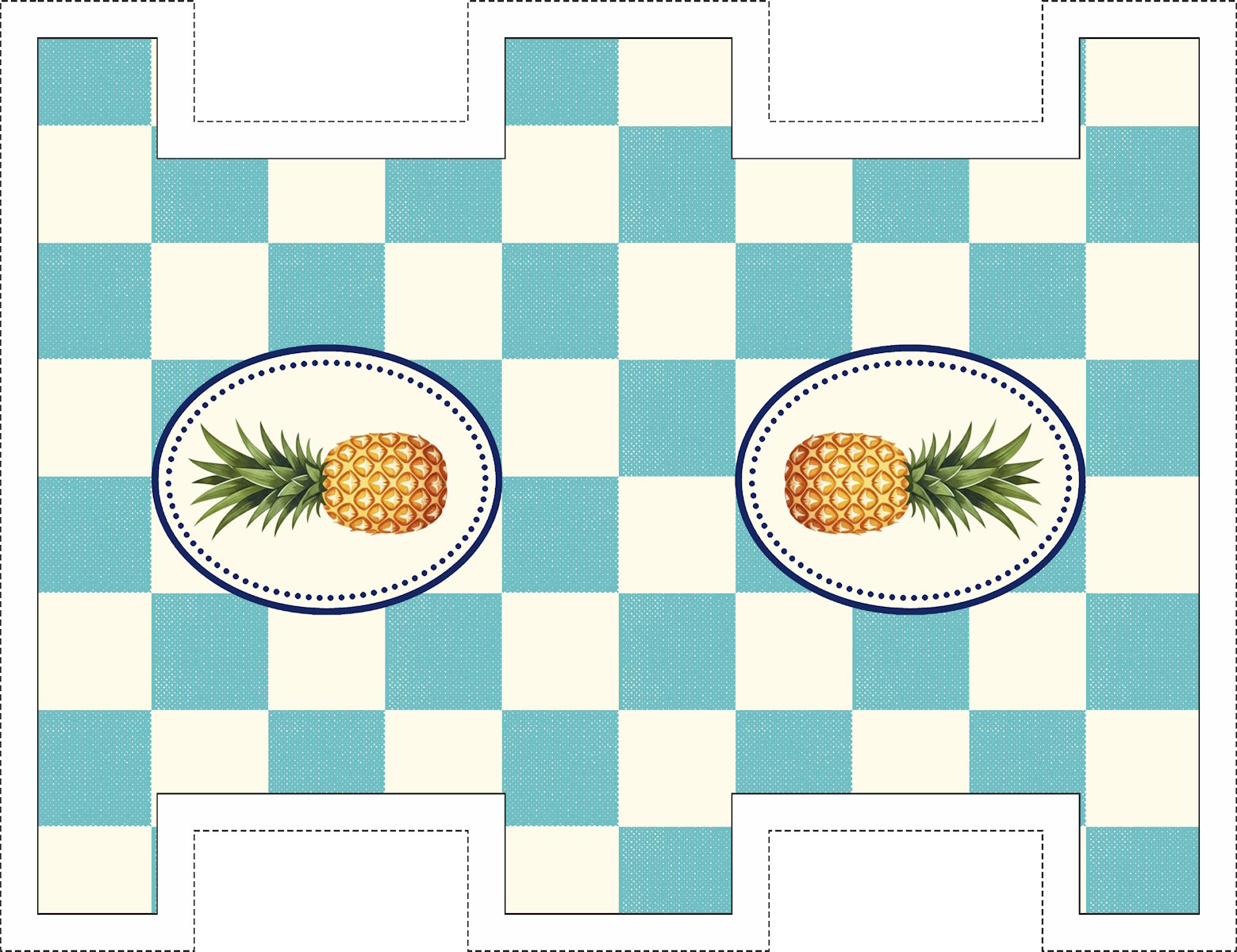 Painel Sintético Doll Mini Necessarie Fruit Abacaxi Azul