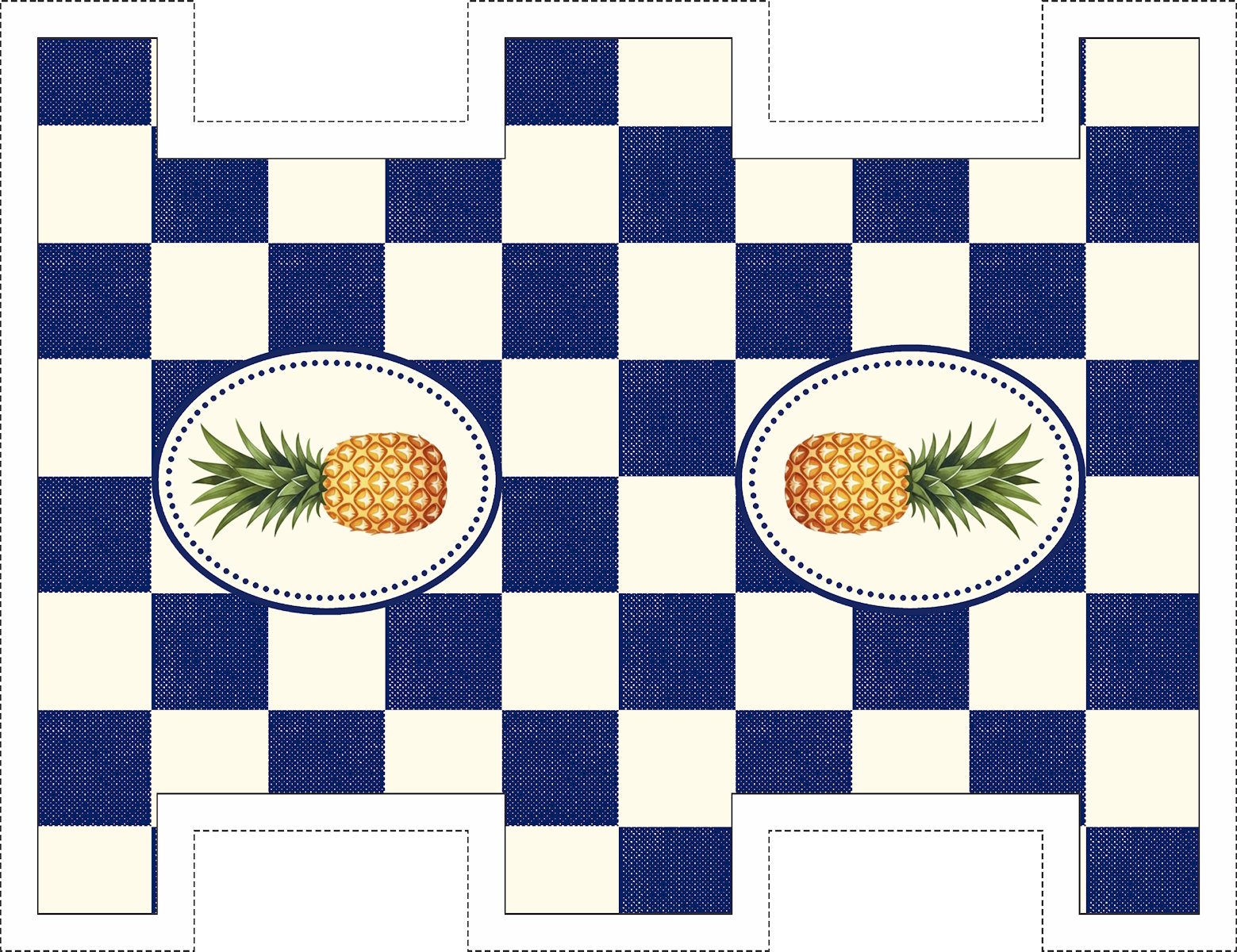 Painel Sintético Doll Mini Necessarie Fruit Abacaxi Marinho