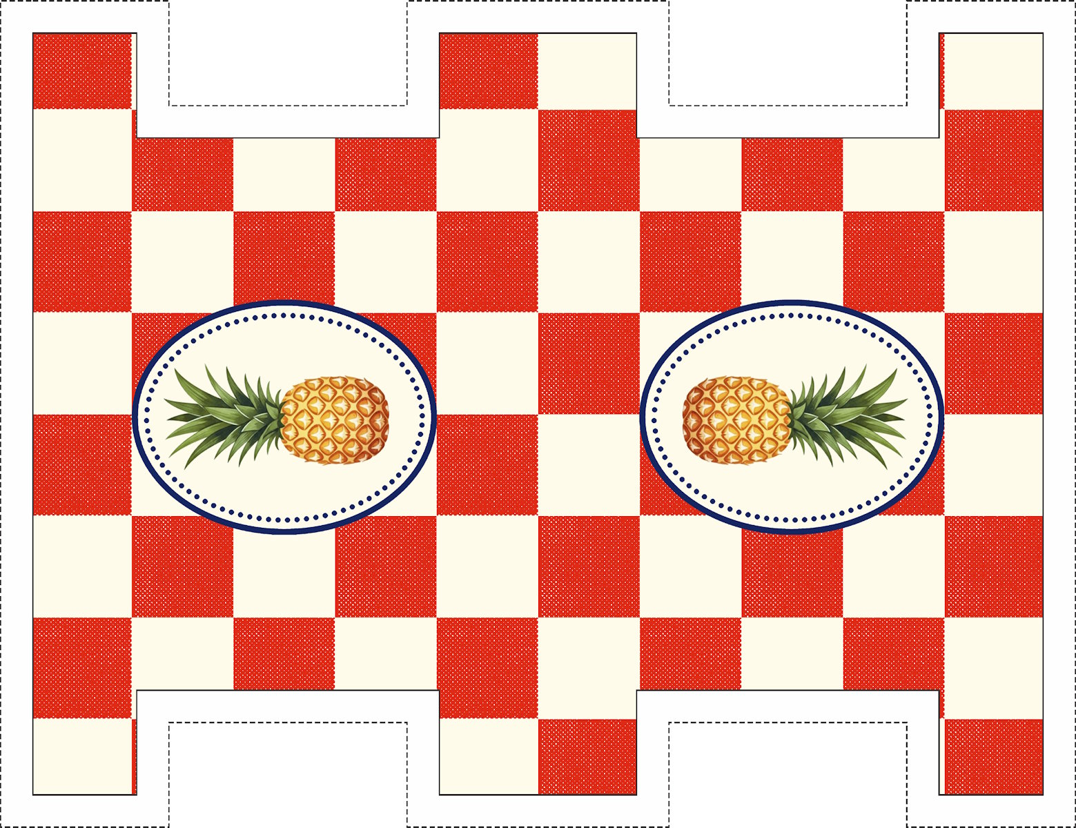 Painel Sintético Doll Mini Necessarie Fruit Abacaxi Vermelho