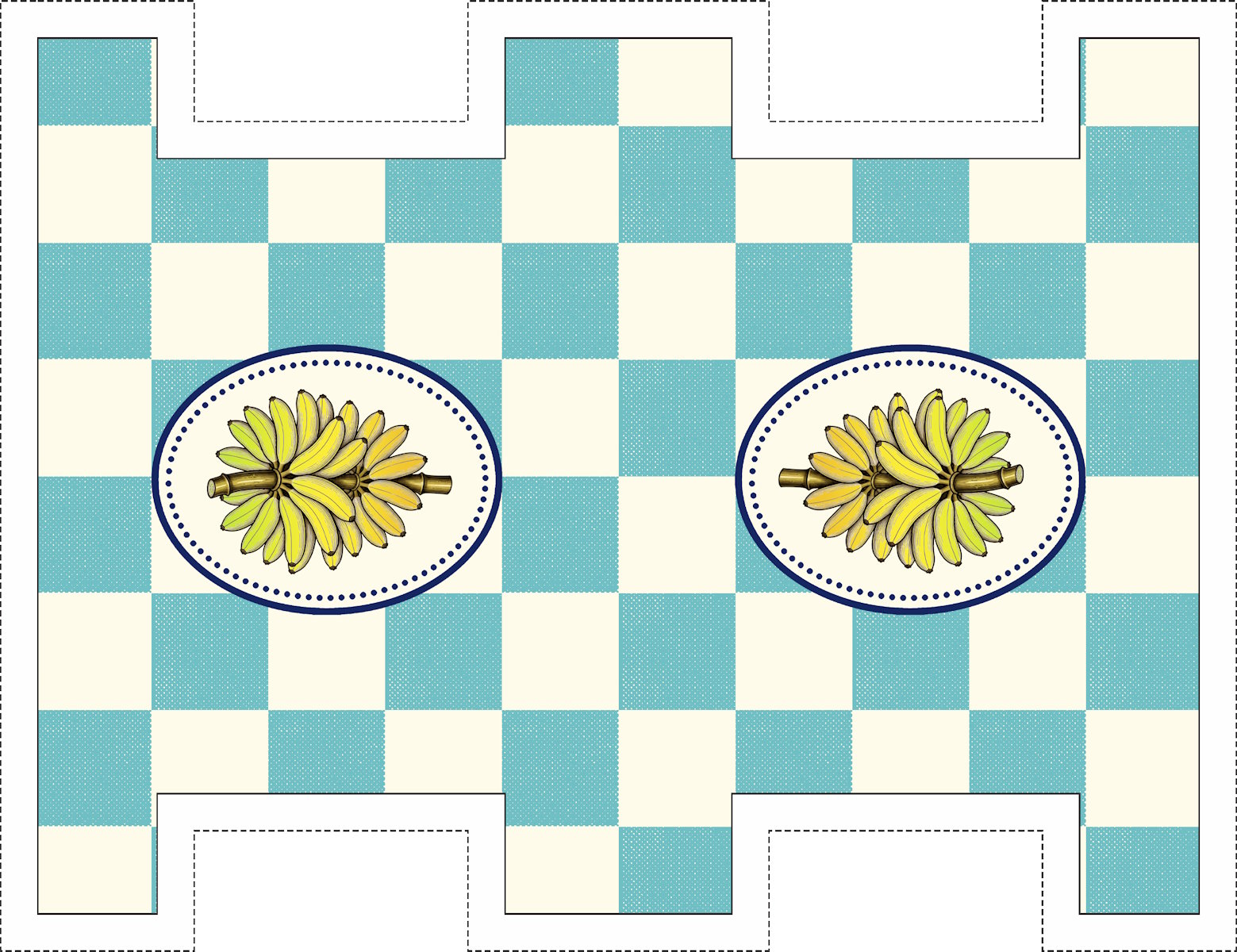 Painel Sintético Doll Mini Necessarie Fruit Banana Azul