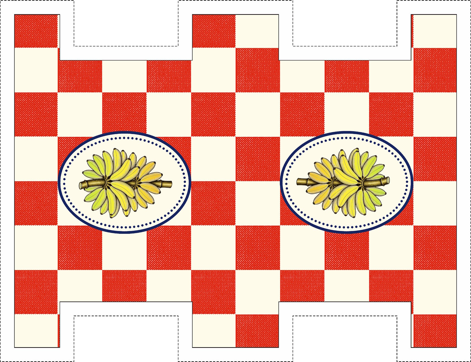 Painel Sintético Doll Mini Necessarie Fruit Banana Vermelho