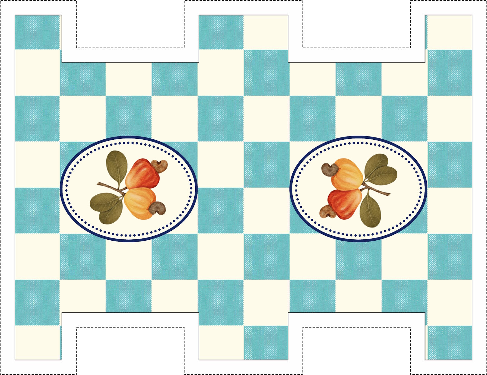 Painel Sintético Doll Mini Necessarie Fruit Caju Azul