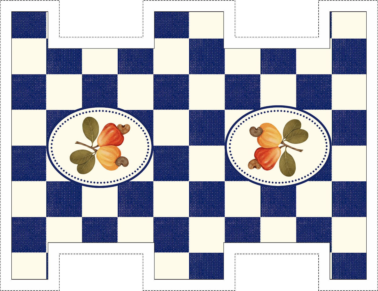 Painel Sintético Doll Mini Necessarie Fruit Caju Marinho