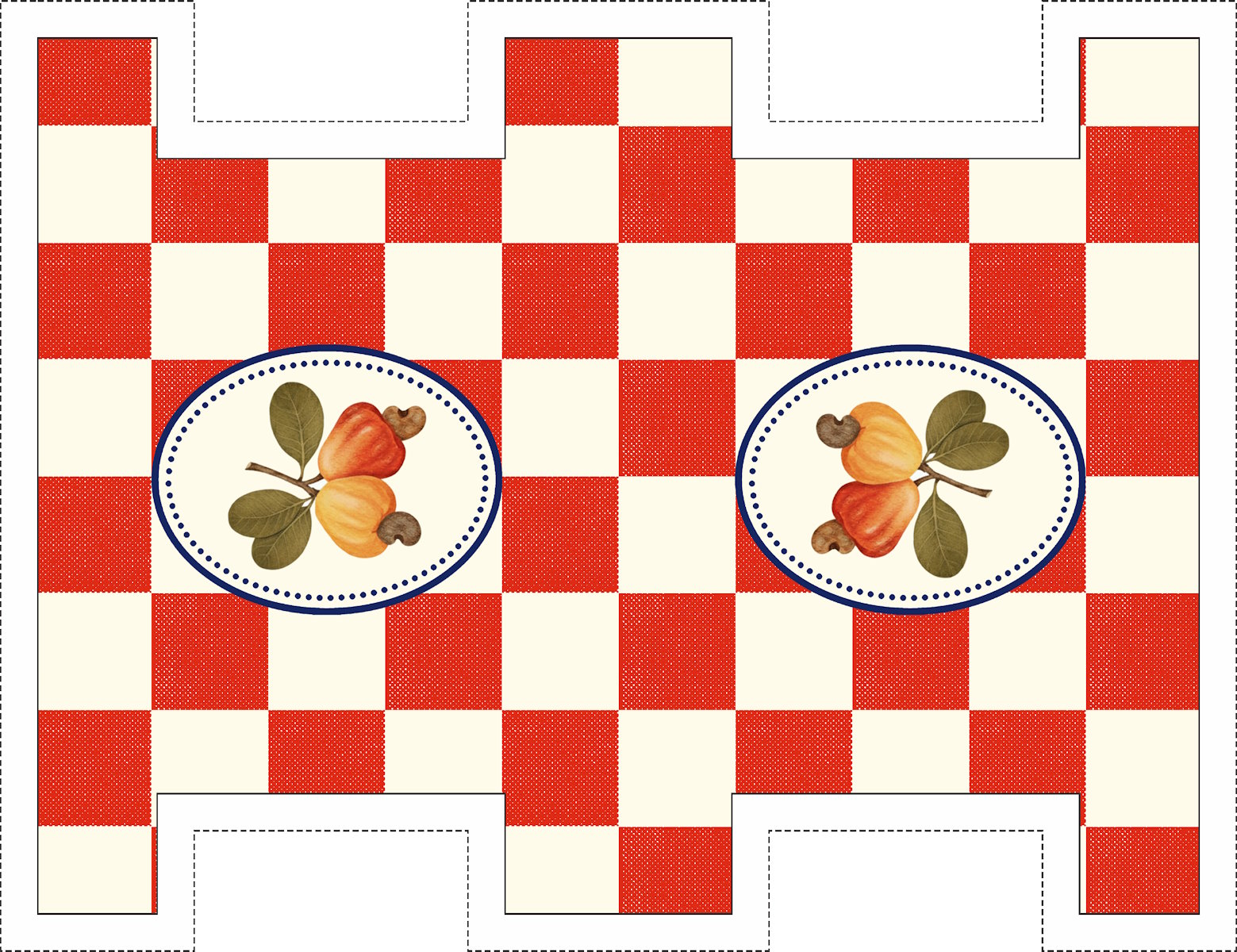 Painel Sintético Doll Mini Necessarie Fruit Caju Vermelho