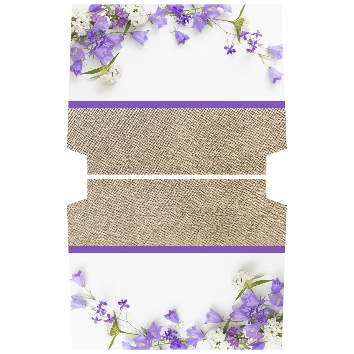 Painel Sintético Doll Necessaire Box Flores Lilás e Juta
