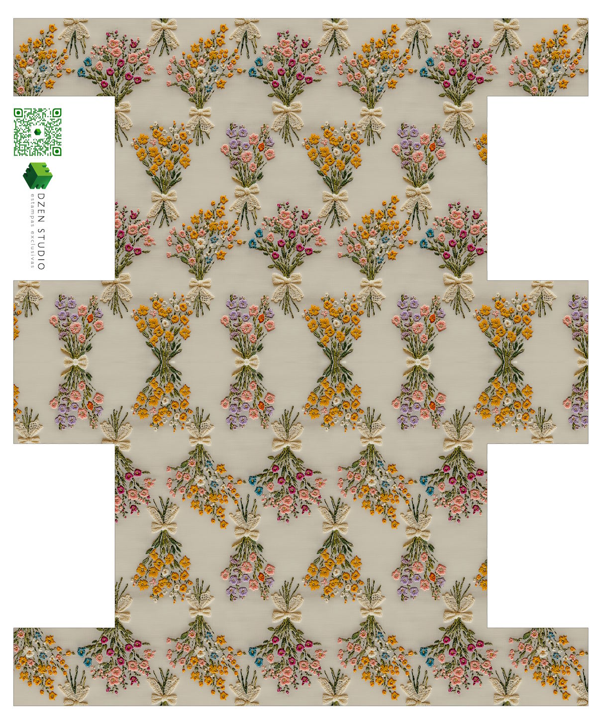 Painel Sintético Doll Necessarie Buquet Florzinhas
