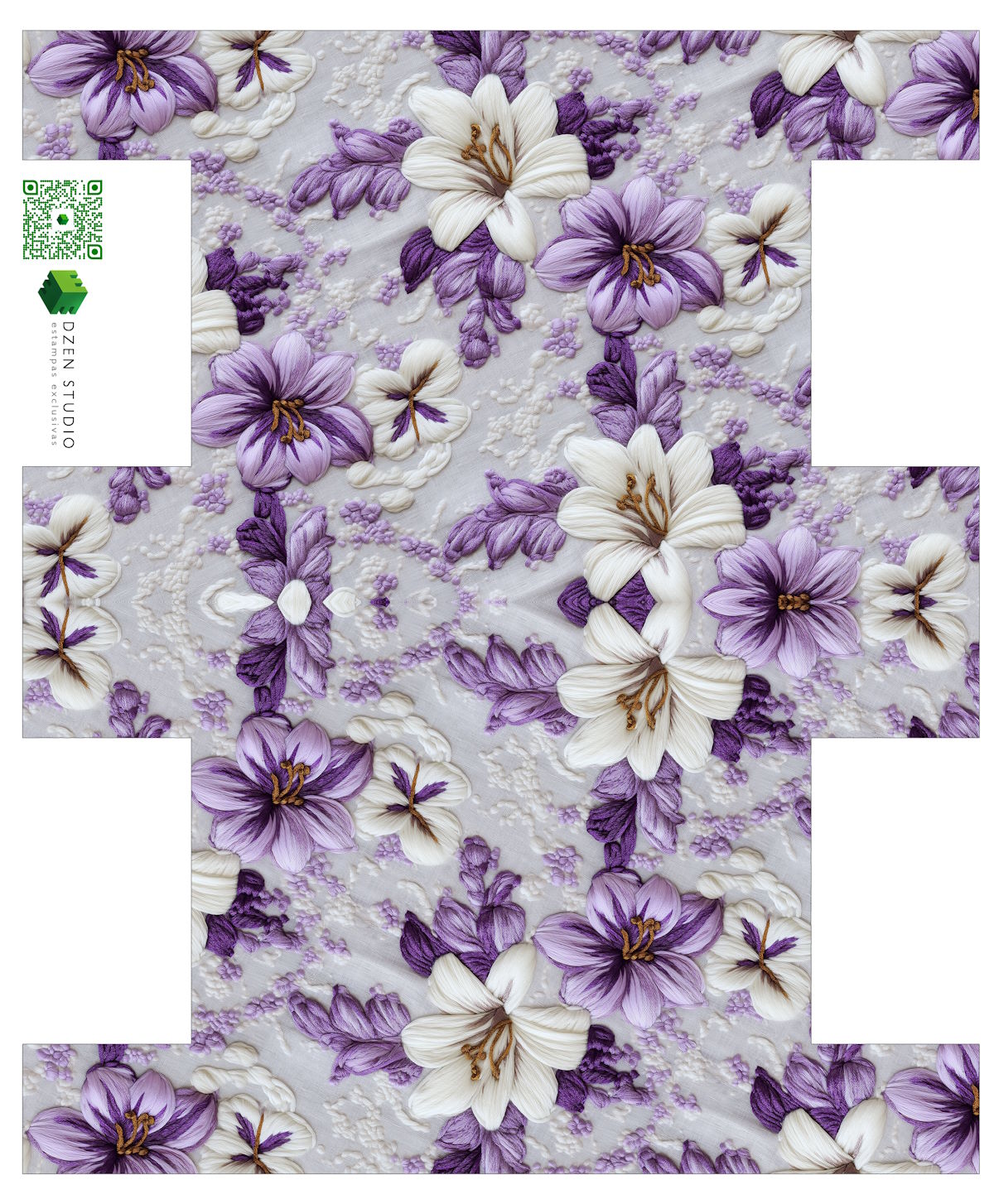 Painel Sintético Doll Necessarie Floral Lilás