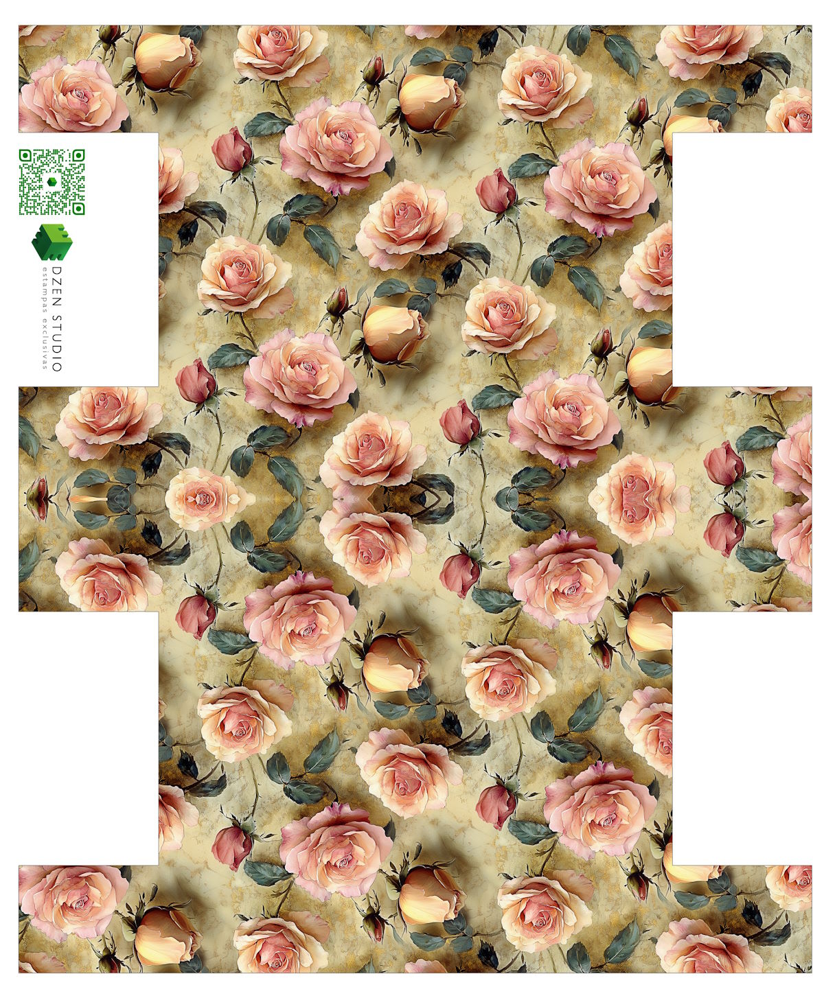 Painel Sintético Doll Necessarie Marmore Floral