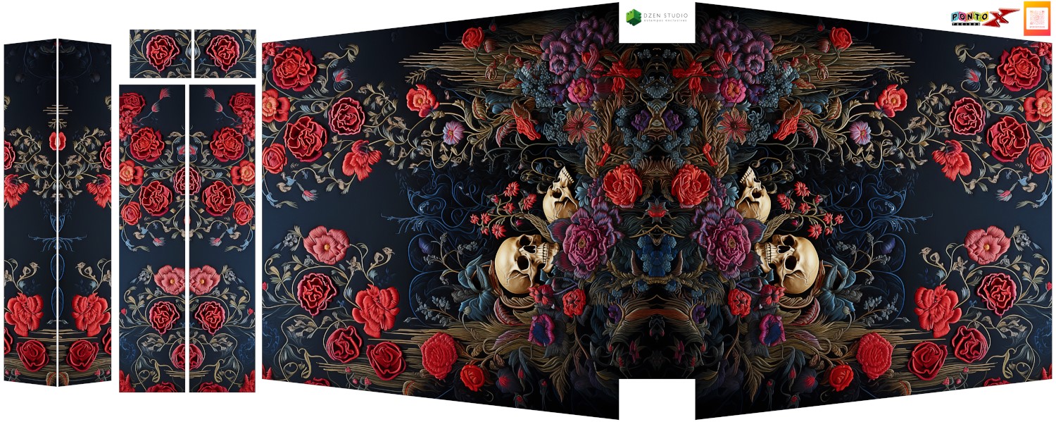 Painel Totebag Caveira 3D - Sintético