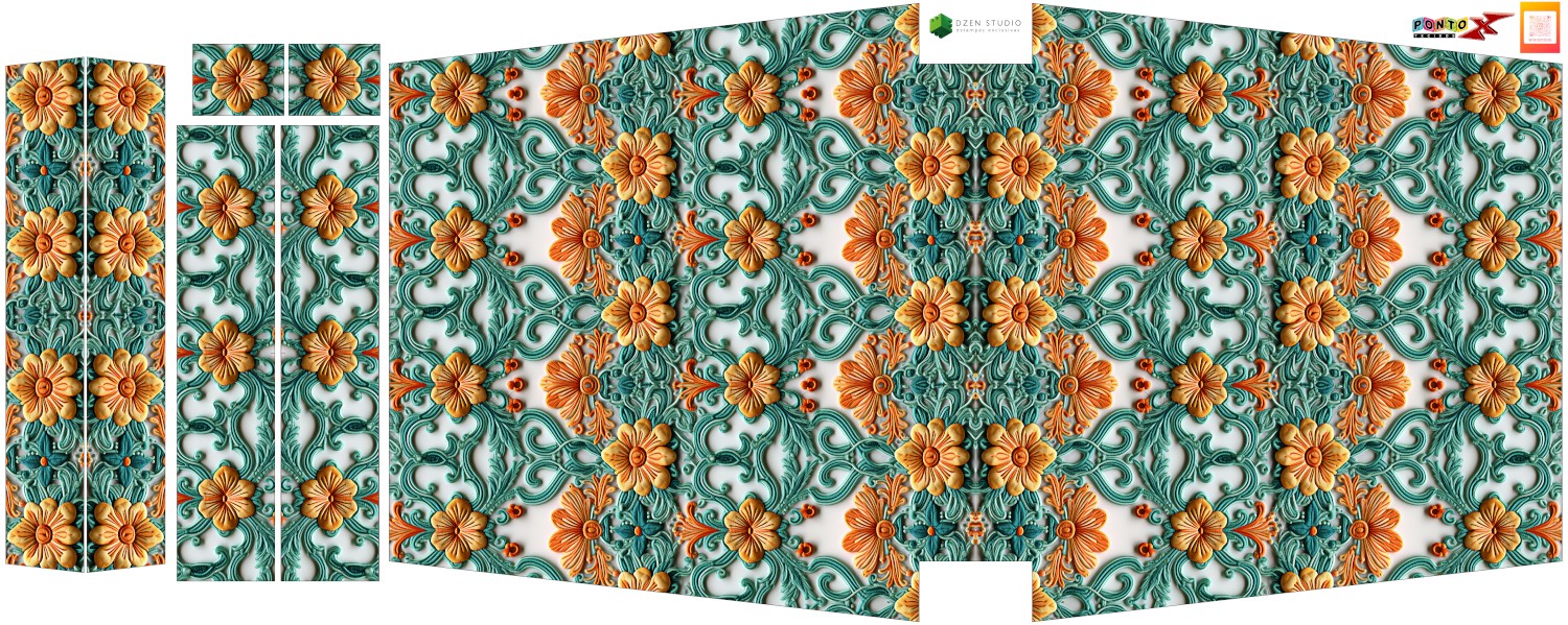 Painel Totebag Flor e Listra 3D - Sintético