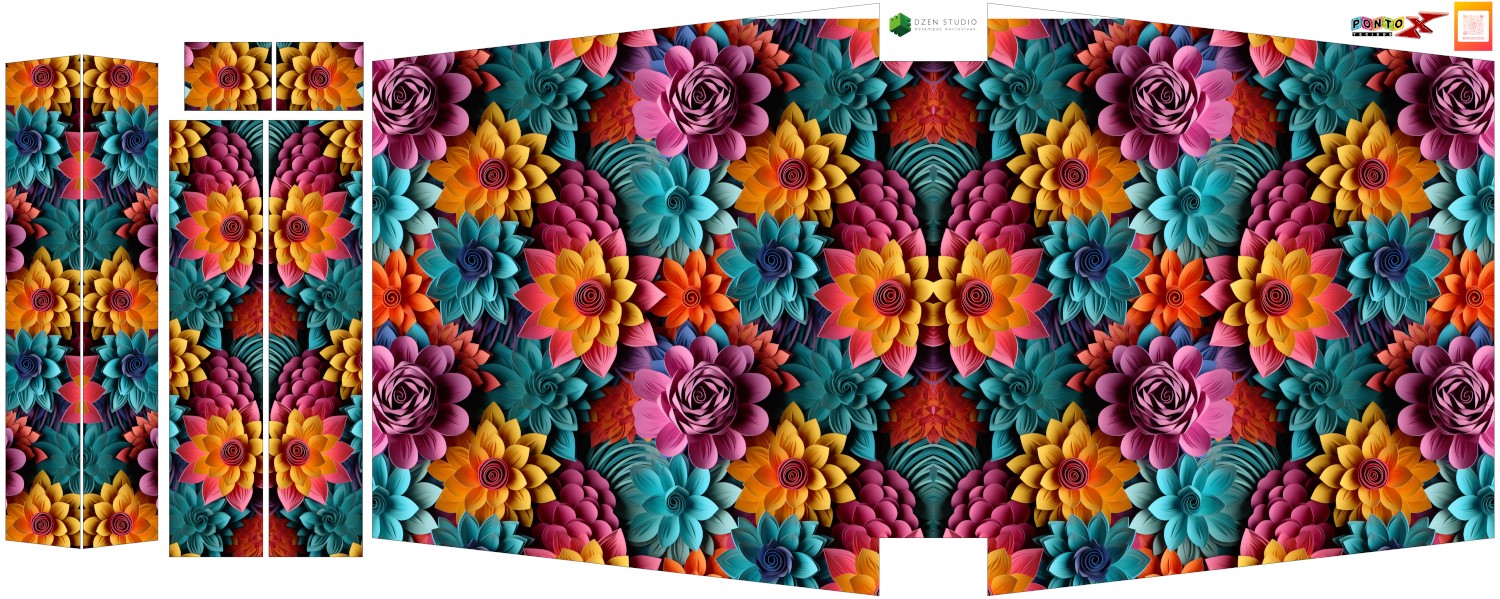 Painel Totebag Flores 3D - Sintético