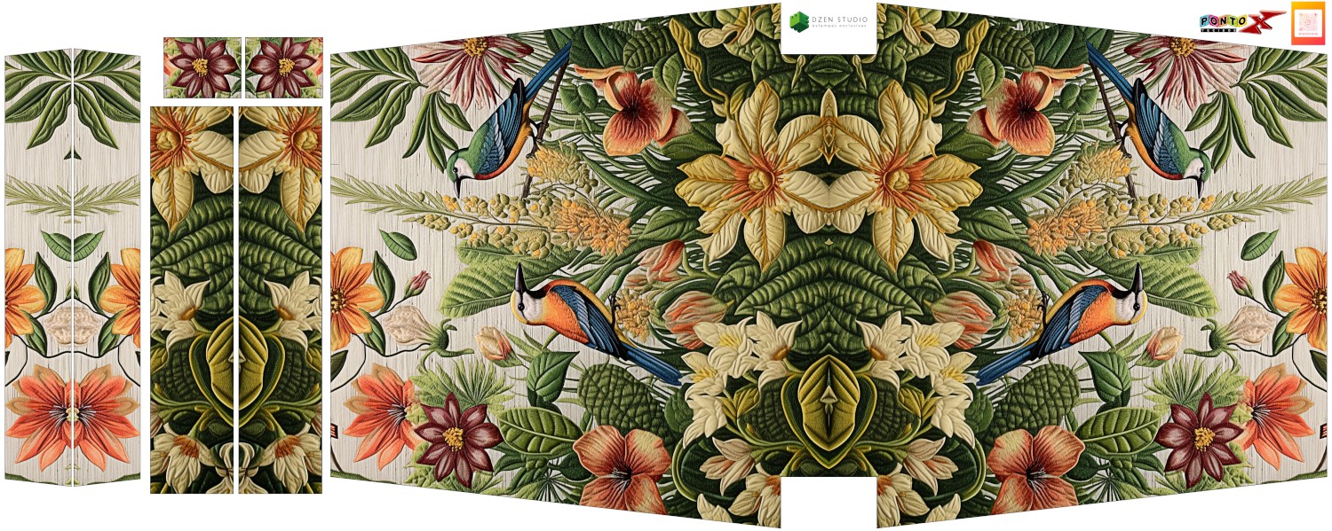 Painel Totebag Pássaros Fundo Claro - Sintético