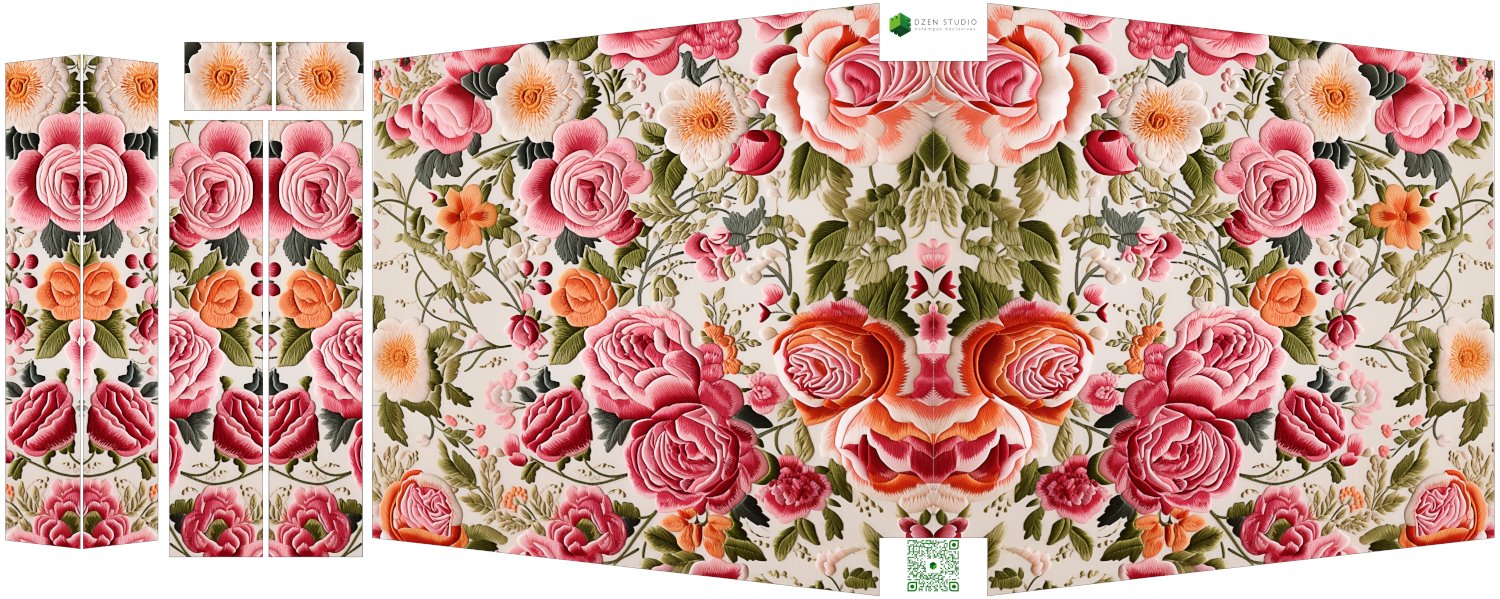 Painel Totebag Rosas Fundo Bege - Sintético