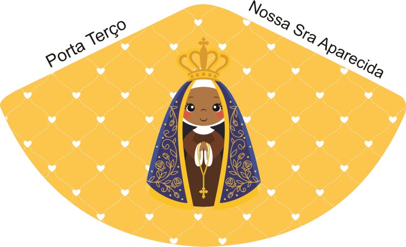 Porta Terço Nossa Senhora Aparecida Dundo Amarelo - Sintético Doll