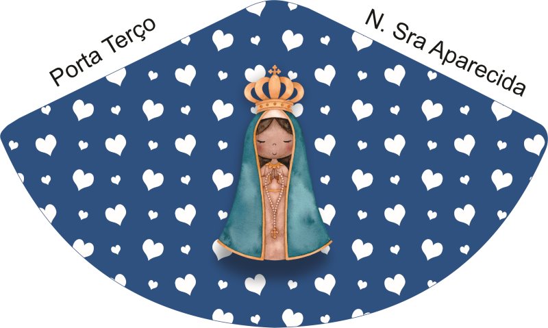 Porta Terço Nossa Senhora Aparecida Fundo Azul - Sintético Doll