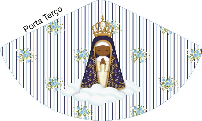Porta Terço Nossa Senhora Aparecida Listrado - Sintético Doll