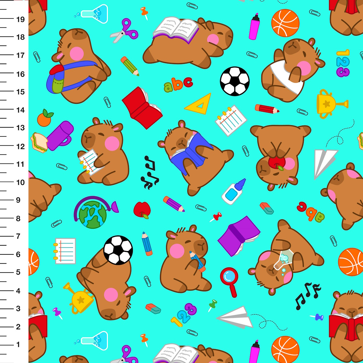 Sintético Doll Capivara Volta as Aulas Tiffany-Meia Tigela 50cm x 1,36mt