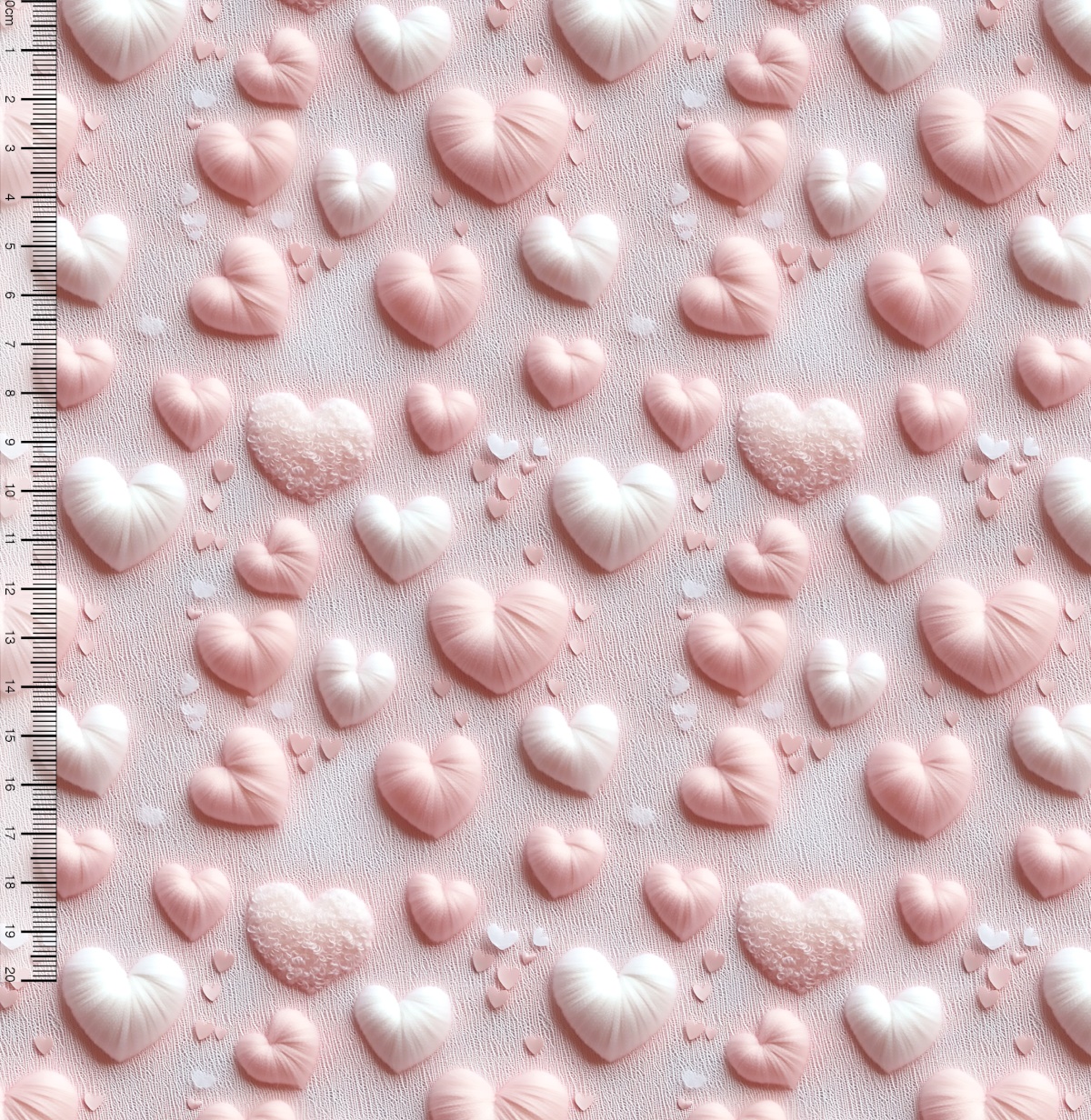 Sintetico Doll Corações Fundo Rosa