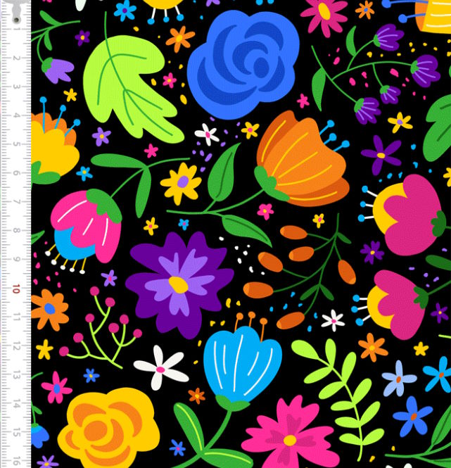 Sintético Doll Floral Colors Meia Tigela 9100E5148 50cm x 1,36mt