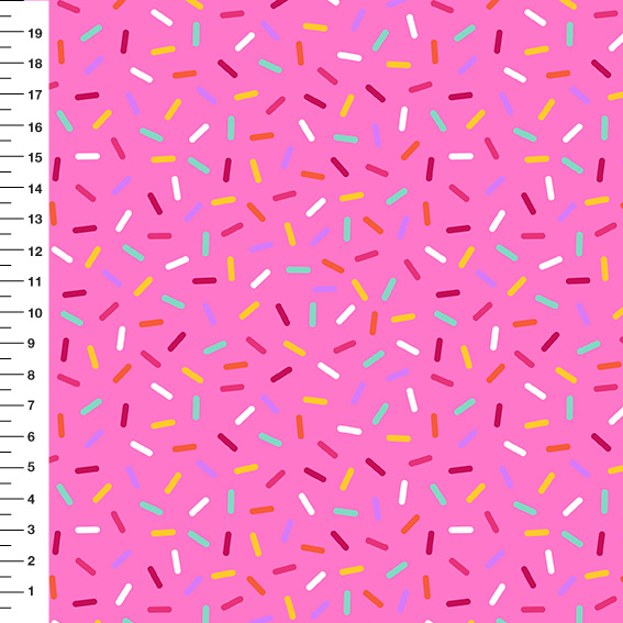 Sintético Doll Granulado Confeitos Fundo Rosa - Meia Tigela 50cm x 1,36mt