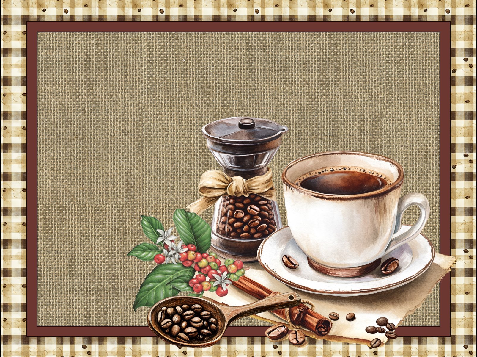 Sintético Doll Jogo Americano Café e Juta Dir - Vendido Por Unidade