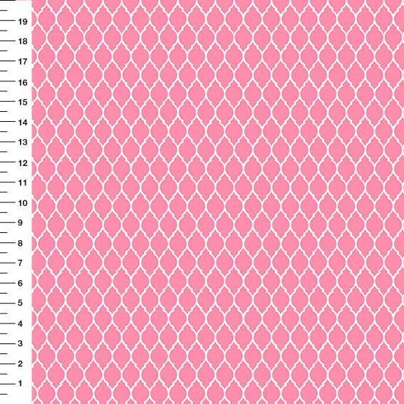 Sintético Doll Marroquino Branco Fundo Rosa - Meia Tigela 50cm x 1,36mt