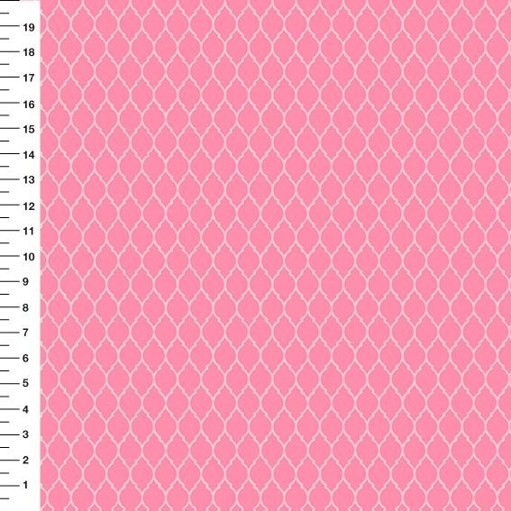 Sintético Doll Marroquino Branco Miúdo Fundo Rosa - Meia Tigela 50cm x 1,36mt