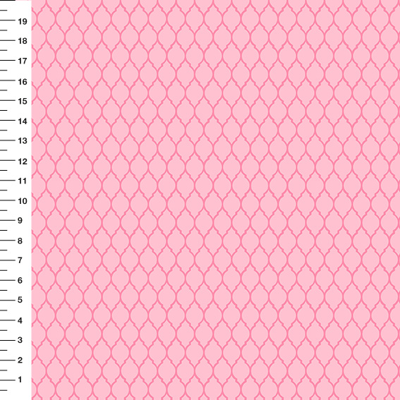 Sintético Doll Marroquino Rosa Fundo Rosa Claro - Meia Tigela 50cm x 1,36mt