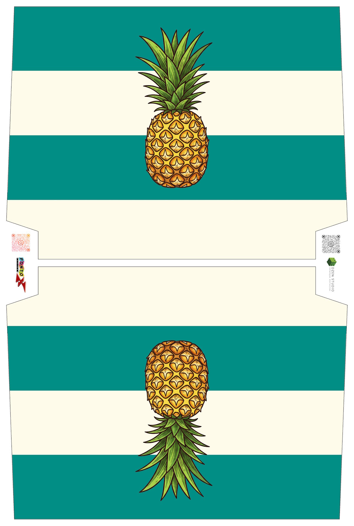 Sintético Doll Necessarie 30 x 20 Fruit Abacaxi Verde