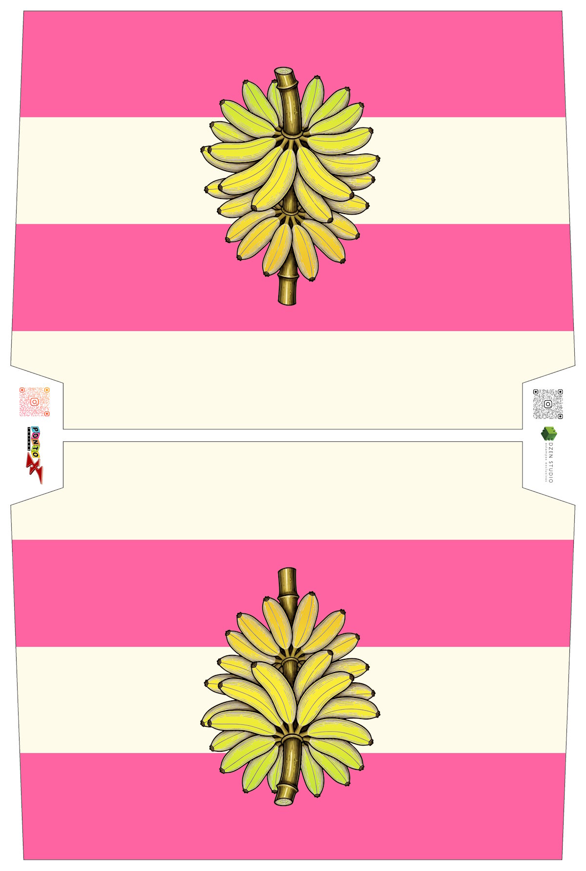 Sintético Doll Necessarie 30 x 20 Fruit Banana Rosa