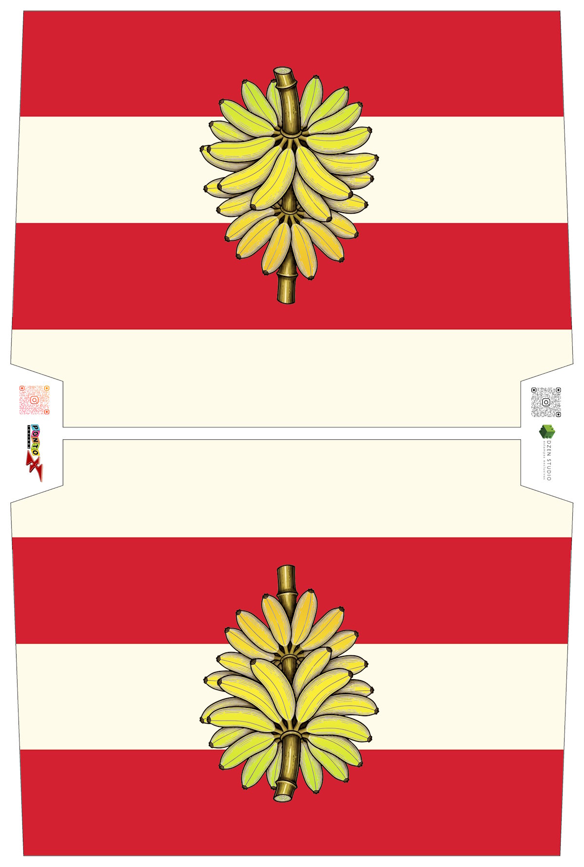 Sintético Doll Necessarie 30 x 20 Fruit Banana Vermelho