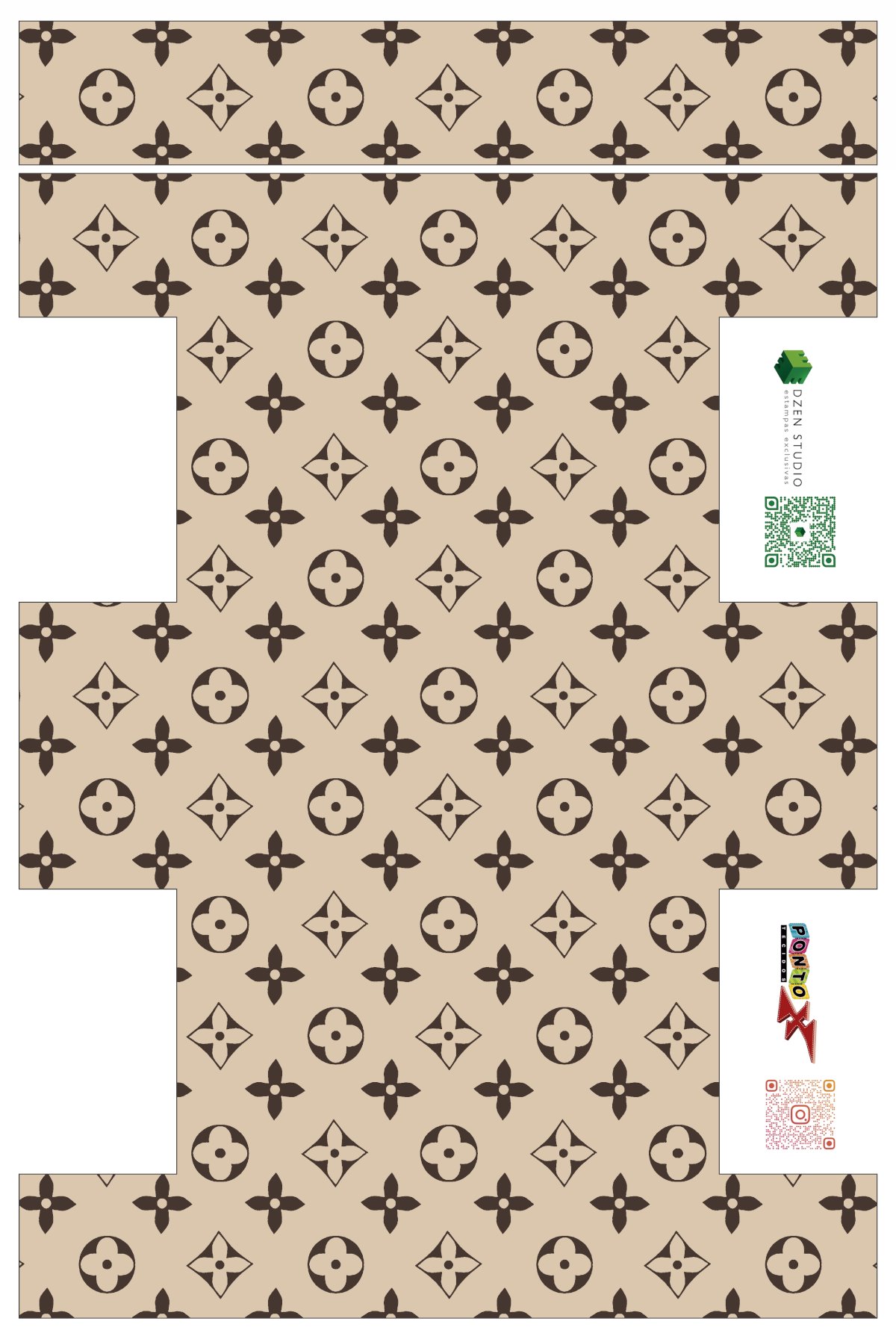 Sintético Doll Necessarie Box Paris Bege