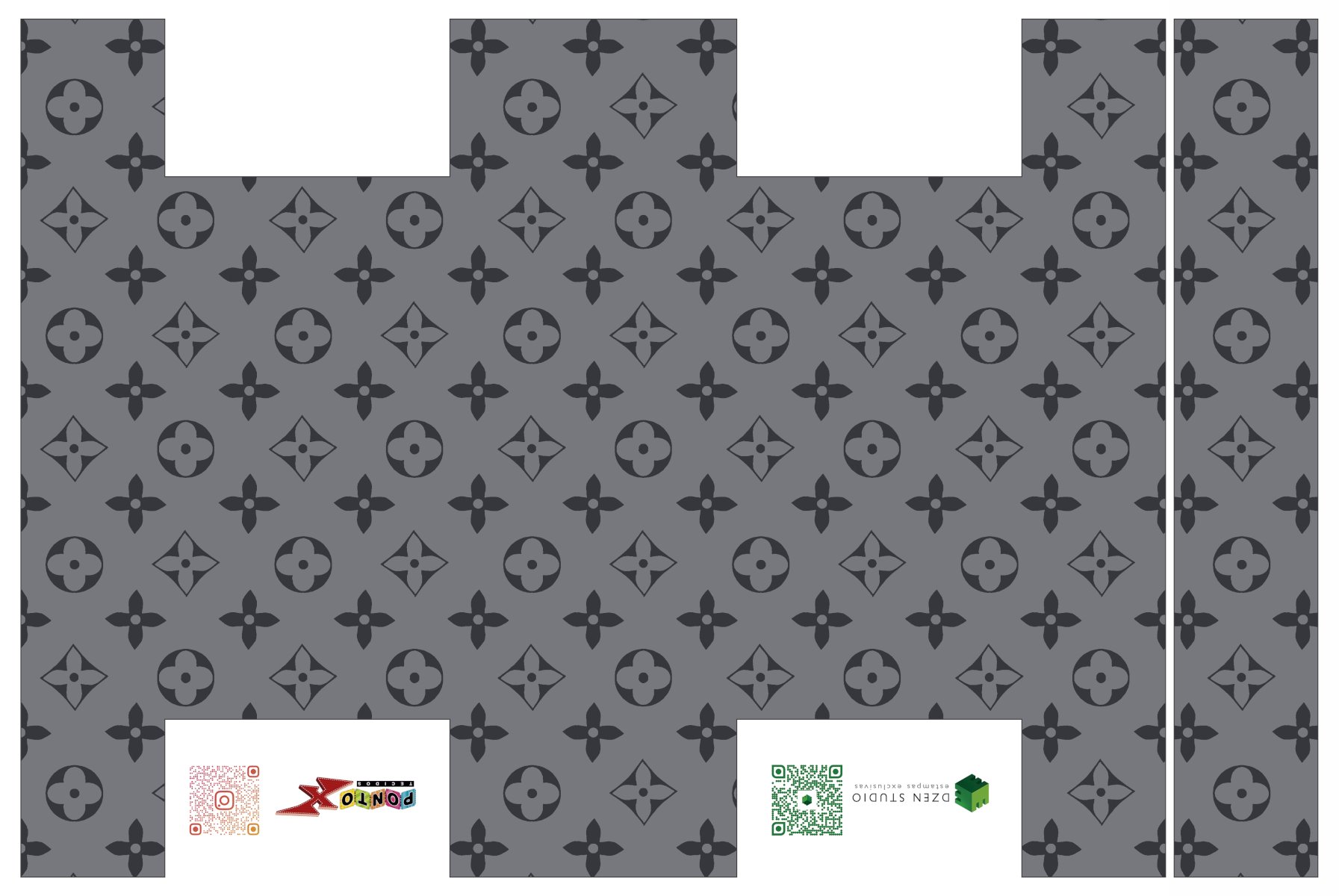 Sintético Doll Necessarie Box Paris Cinza