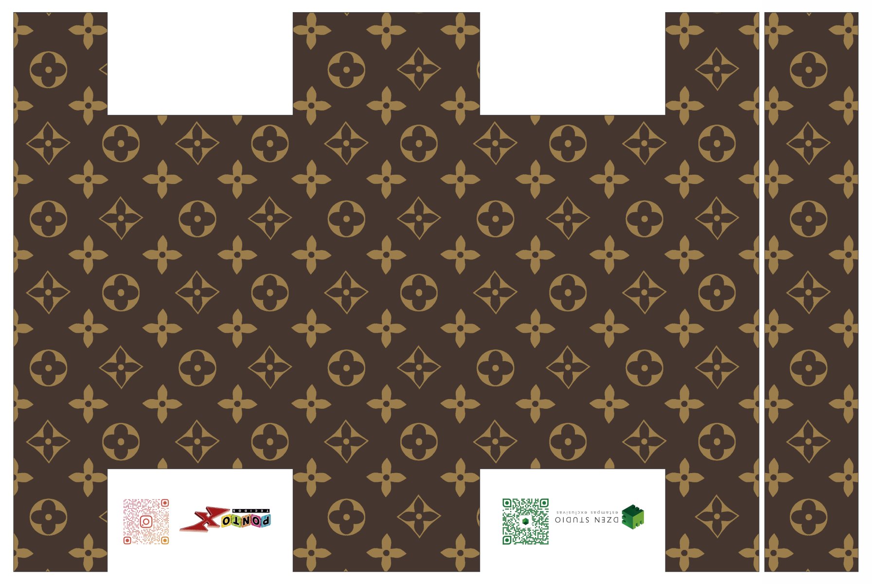 Sintético Doll Necessarie Box Paris Marrom