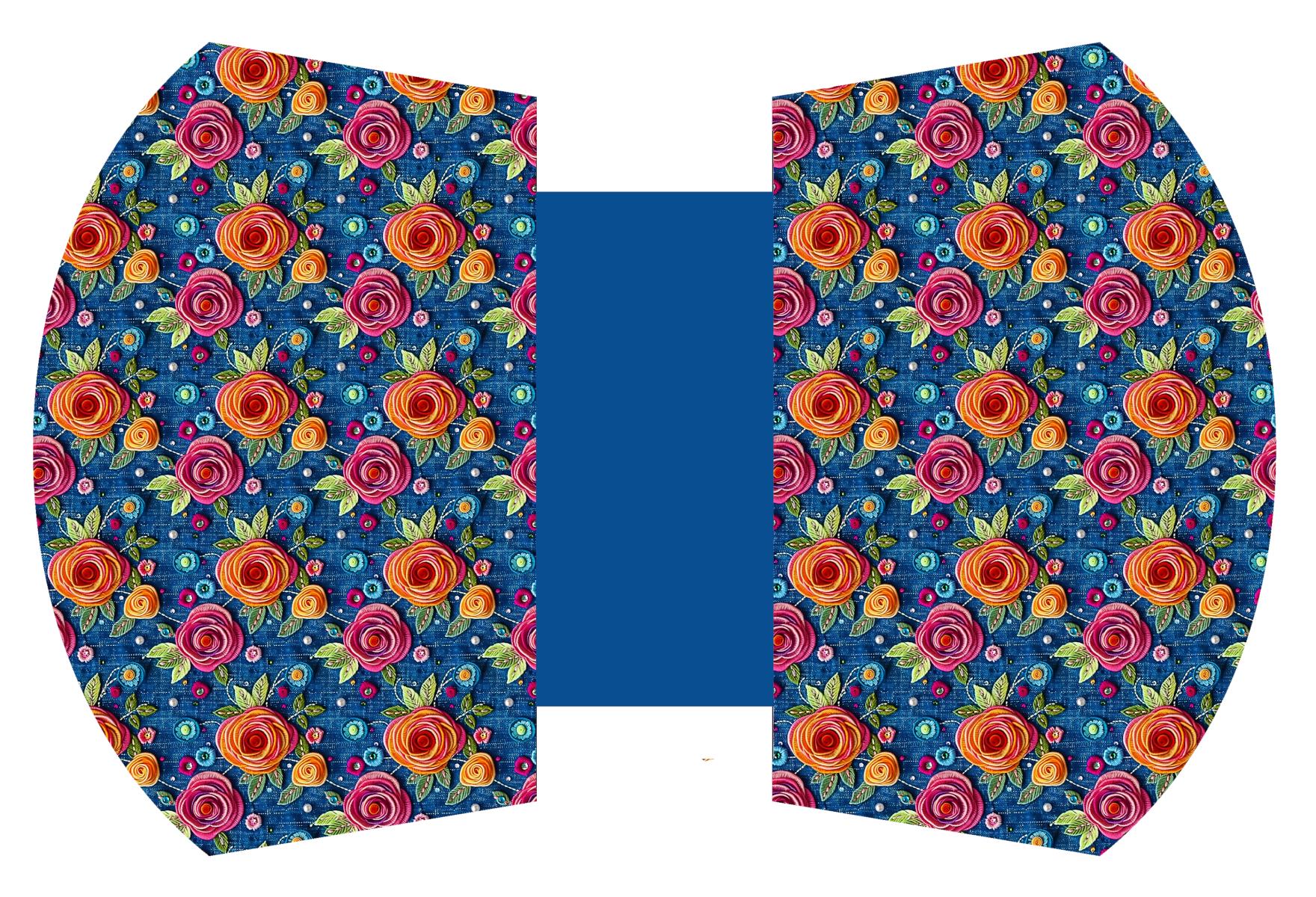 Sintético Doll Necessarie Flores Perola Jeans 3D