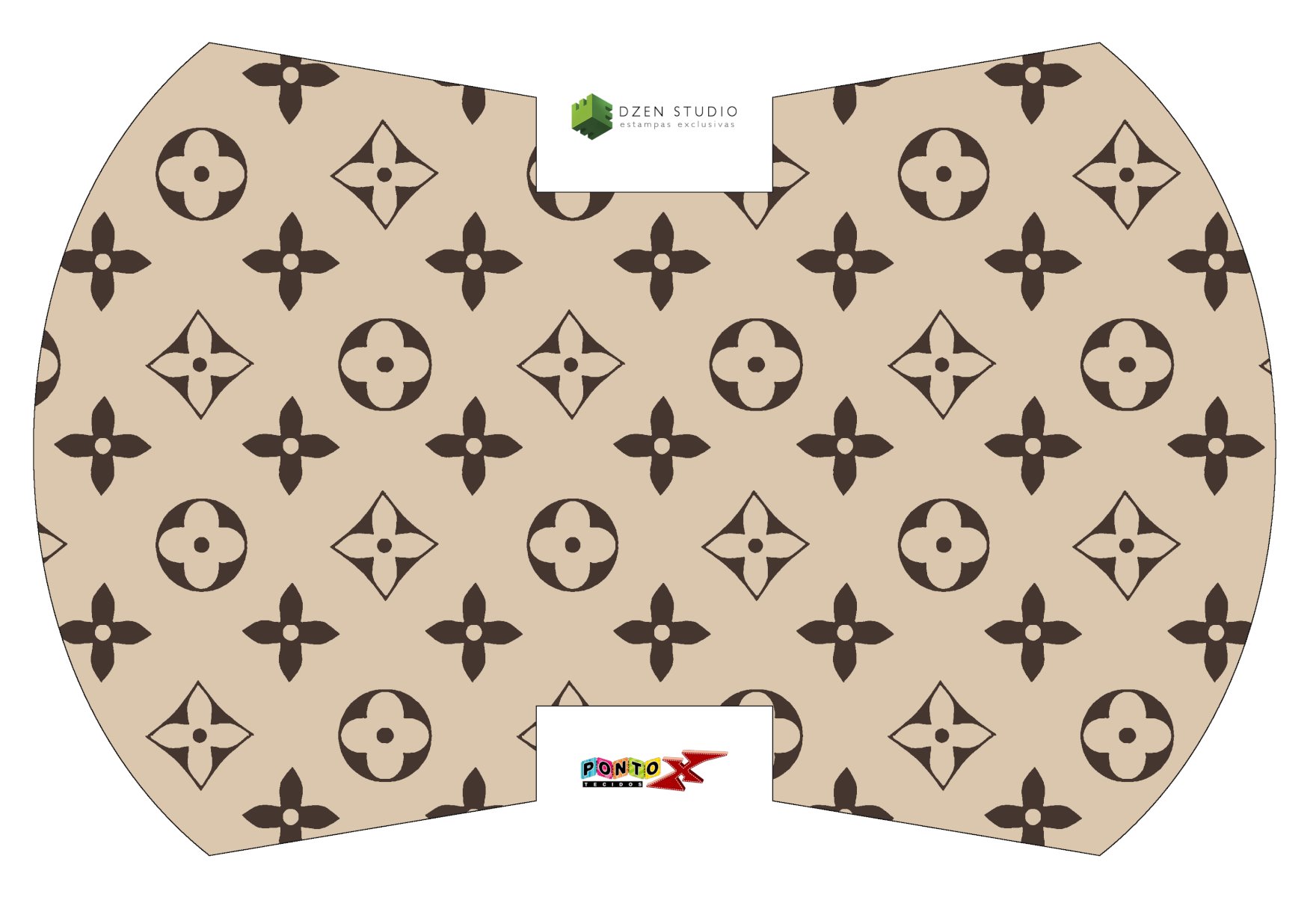 Sintético Doll Necessarie Meia Lua Paris Bege