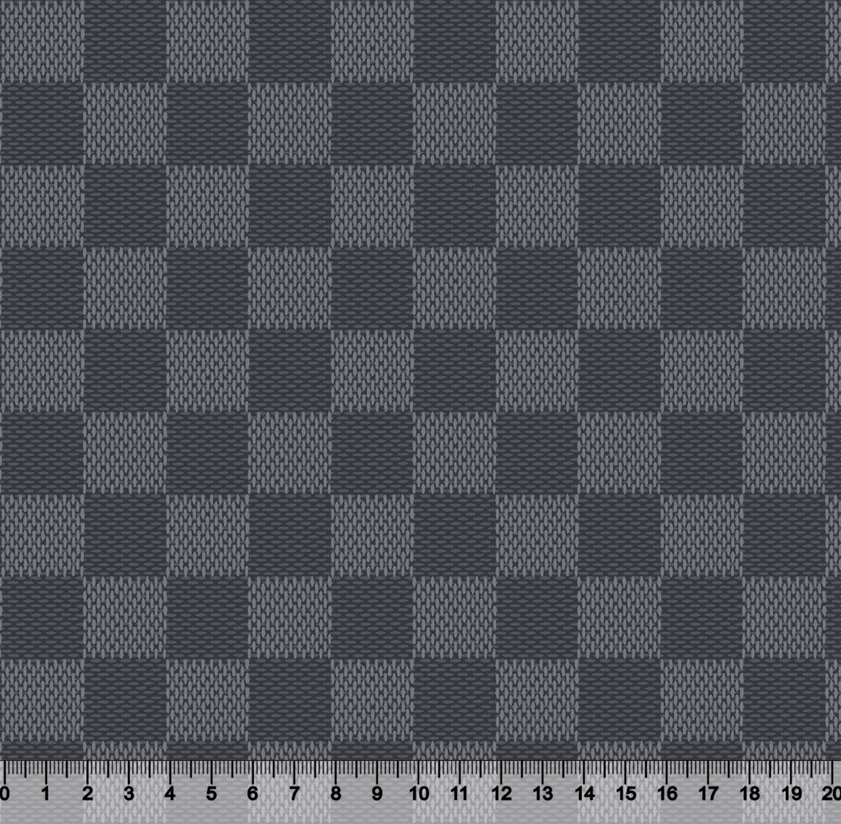 Sintético Doll Paris Xadrez Cinza - 50cm x 1,36mt