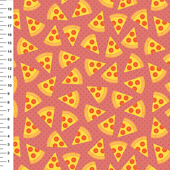 Sintético Doll Pizza Poá Fundo Coral - Meia Tigela 50cm x 1,36mt