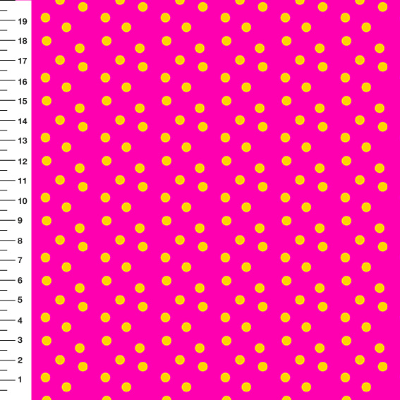 Sintético Doll Poá Amarelo Fundo Magenta - Meia Tigela 50cm x 1,36mt