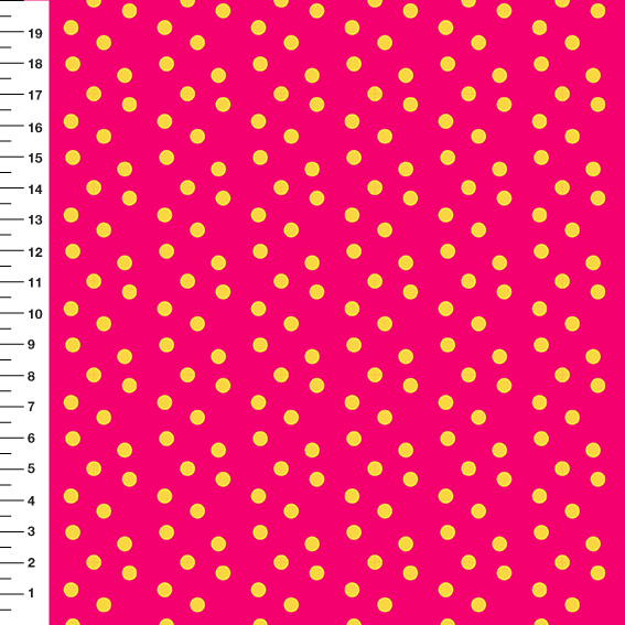 Sintético Doll Poá Amarelo Fundo Pink - Meia Tigela 50cm x 1,36mt
