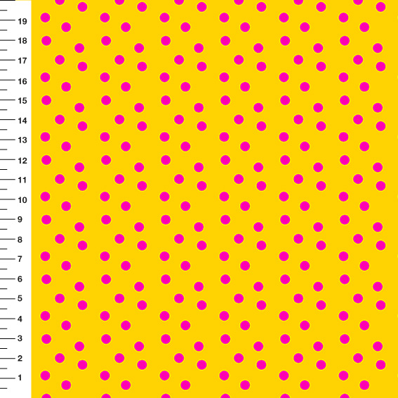 Sintético Doll Poá Pink Fundo Amarelo - Meia Tigela 50cm x 1,36mt