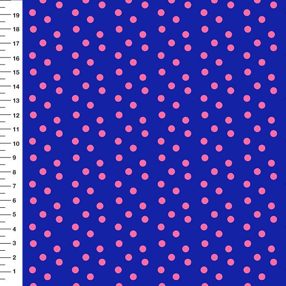 Sintético Doll Poá Rosa Fundo Azul - Meia Tigela 50cm x 1,36mt